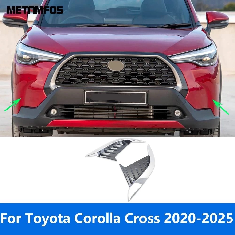

Front Fog Light Lamp Eyelid Eyebrow For Toyota Corolla Cross 2020-2024 2025 Chrome Foglight Molding Trim Sticker Car Accessories
