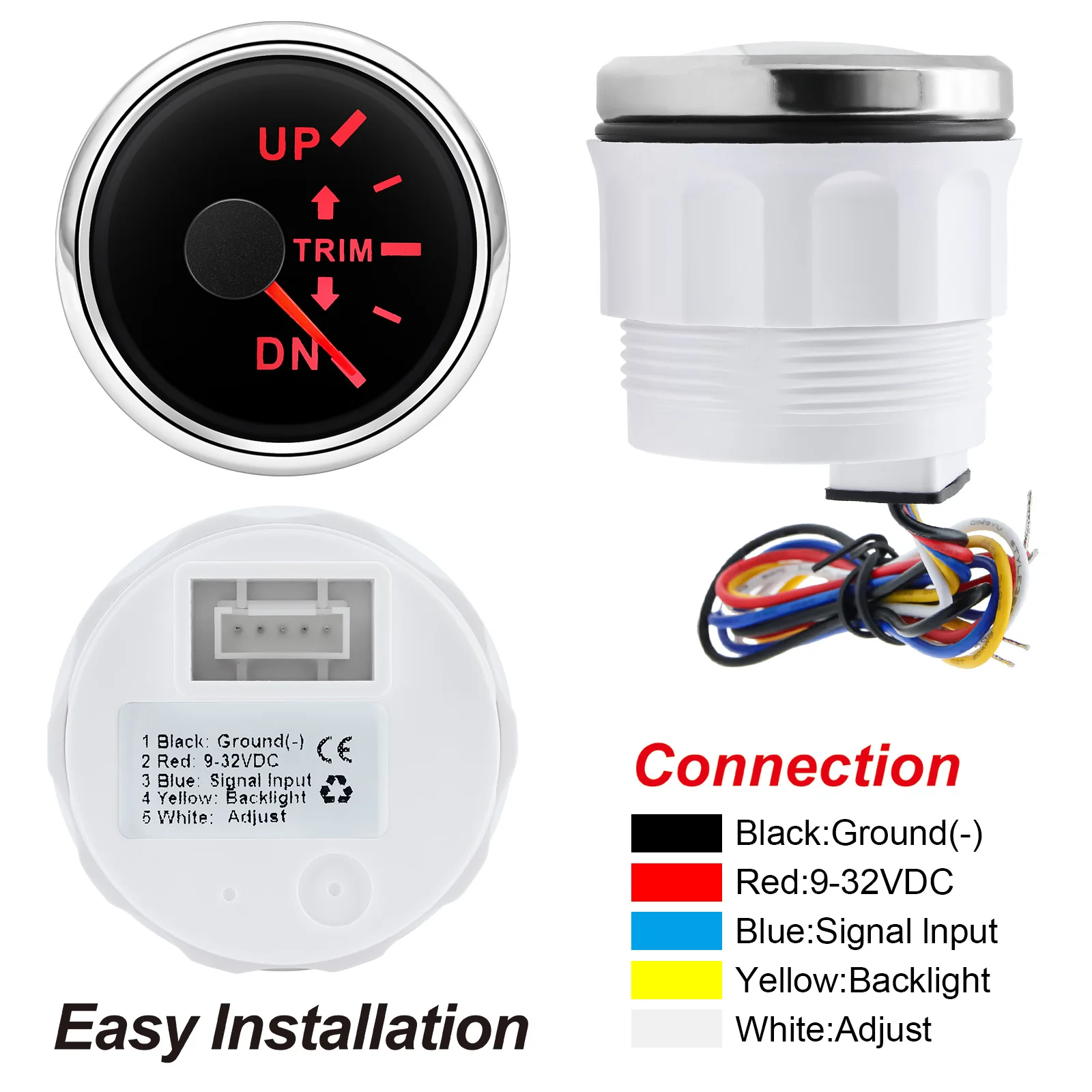 7 Color Backlight Trim Gauge 52mm Trim Indicator Meter For Inboard Outboard Engine Tilt Trim Gauge For Marine Boat Customized