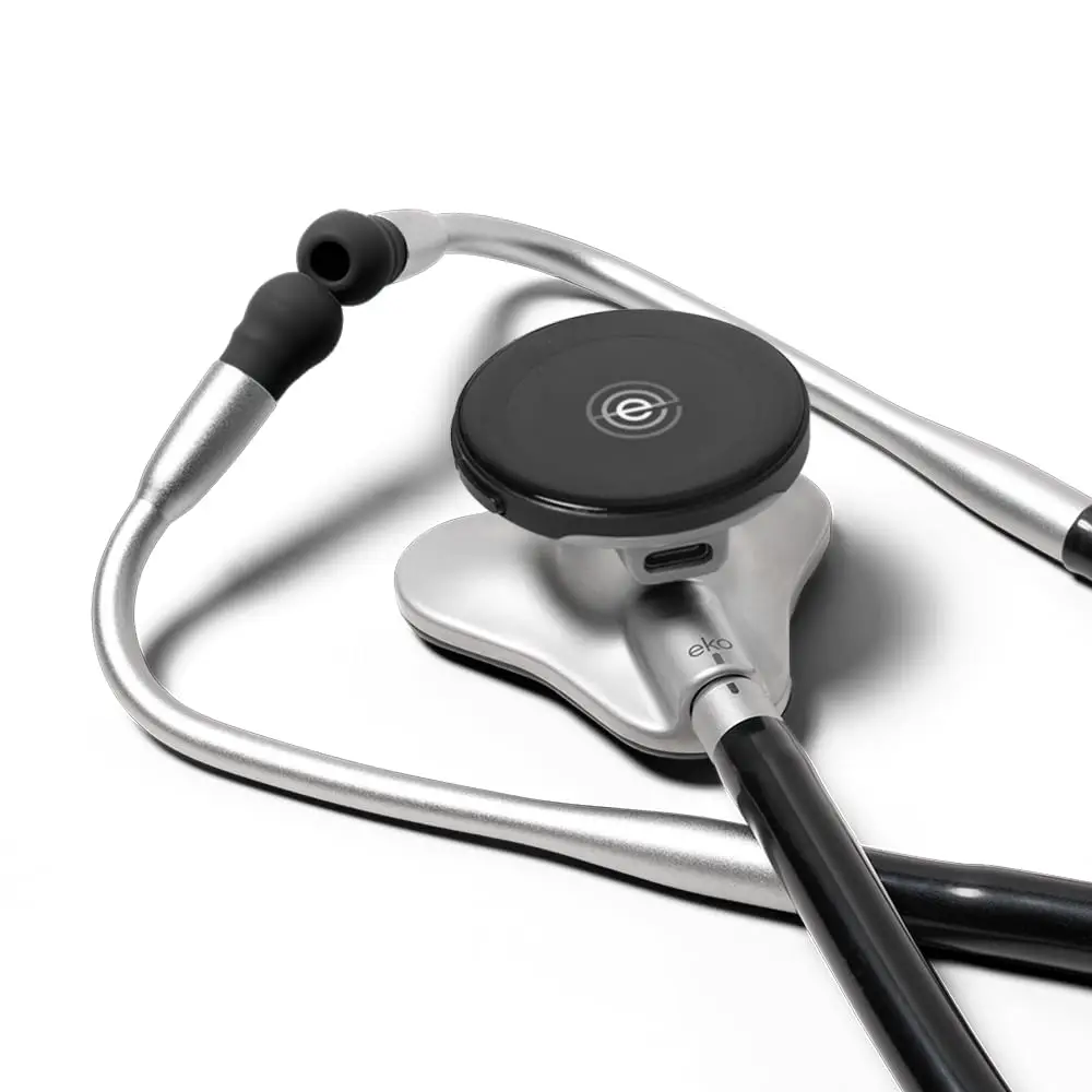 Digital Stethoscope 40x Amplification, Active Noise Cancellation, 3-Lead ECG, FDA-Cleared AI, Full-Color Display