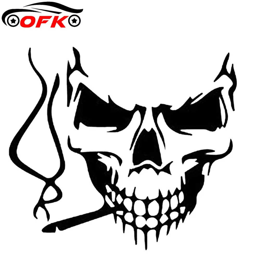 Horrible Skull Car Stickers Vinyl Creative Car Body Window Decals Car Styling Decoration  Black/Silver