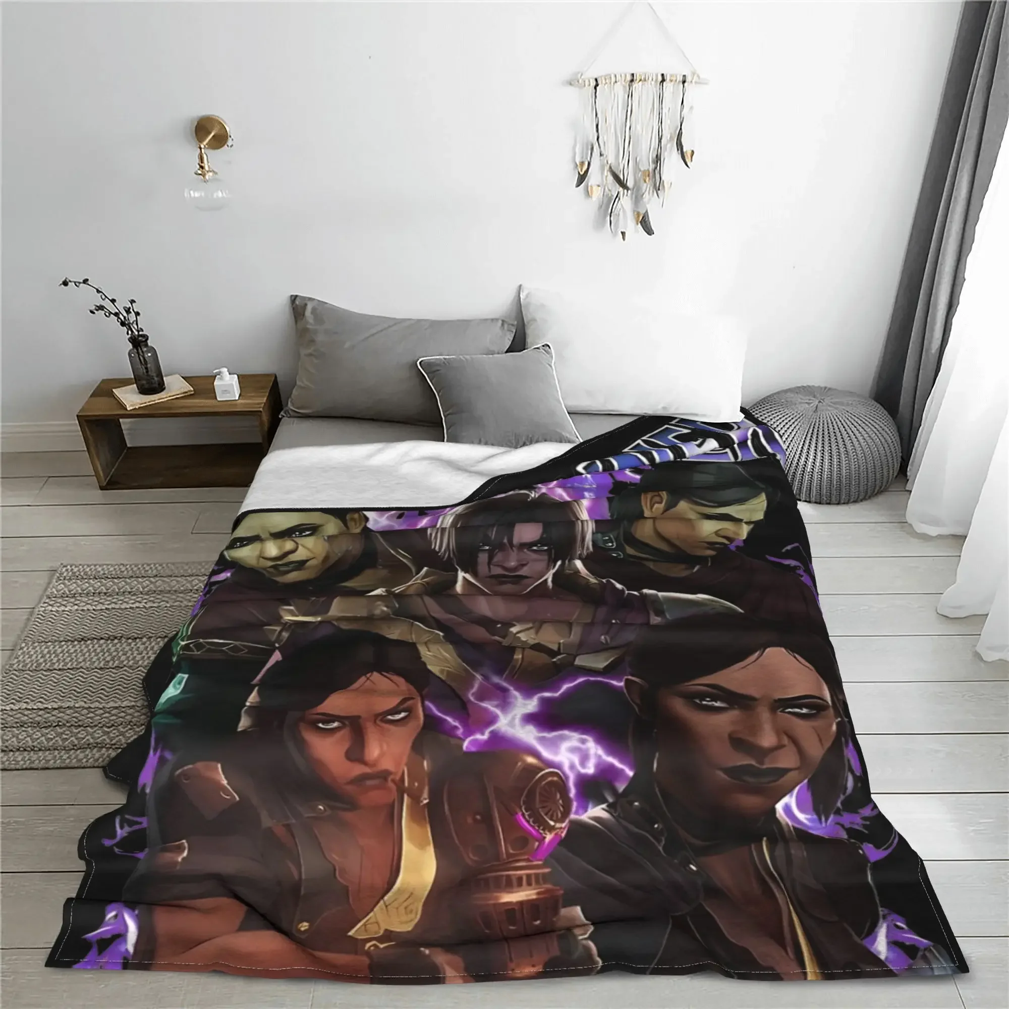 Sevika Arcane Movie Jinx Blankets Flannel Spring Autumn  Breathable Super Soft Throw Blankets for Home Couch Bedding Throws