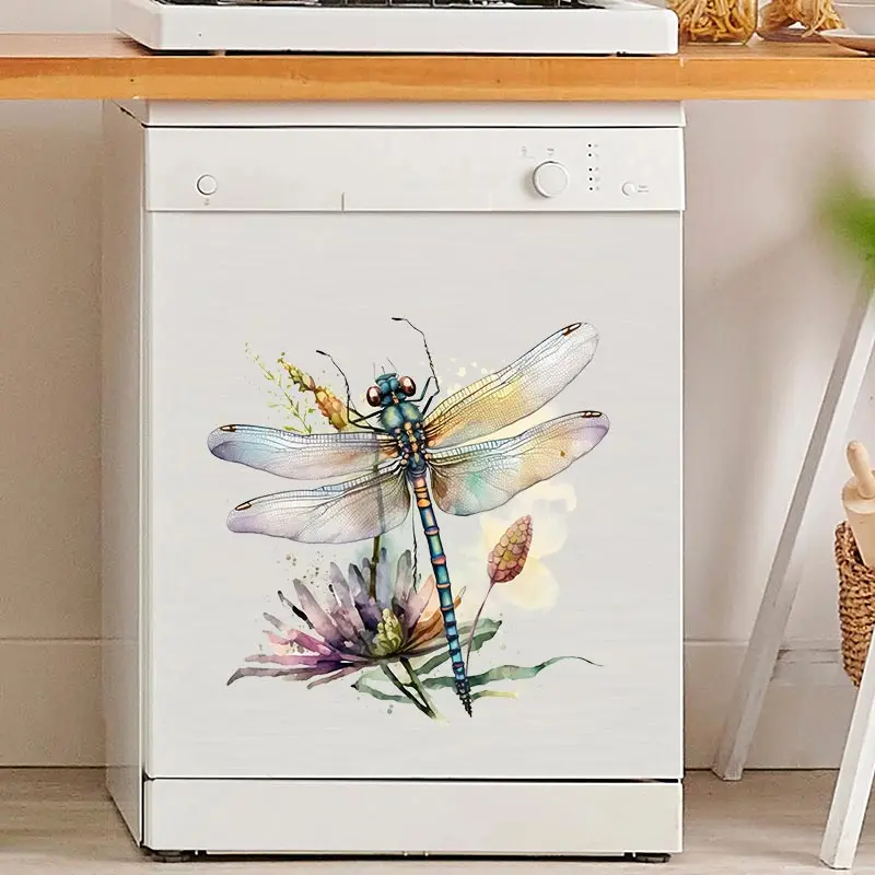 M723 Beautiful Insects Dragonflies Wall Sticker Bathroom Toilet Decor Living Room Cabinet Refrigerator Home Decoration Decals