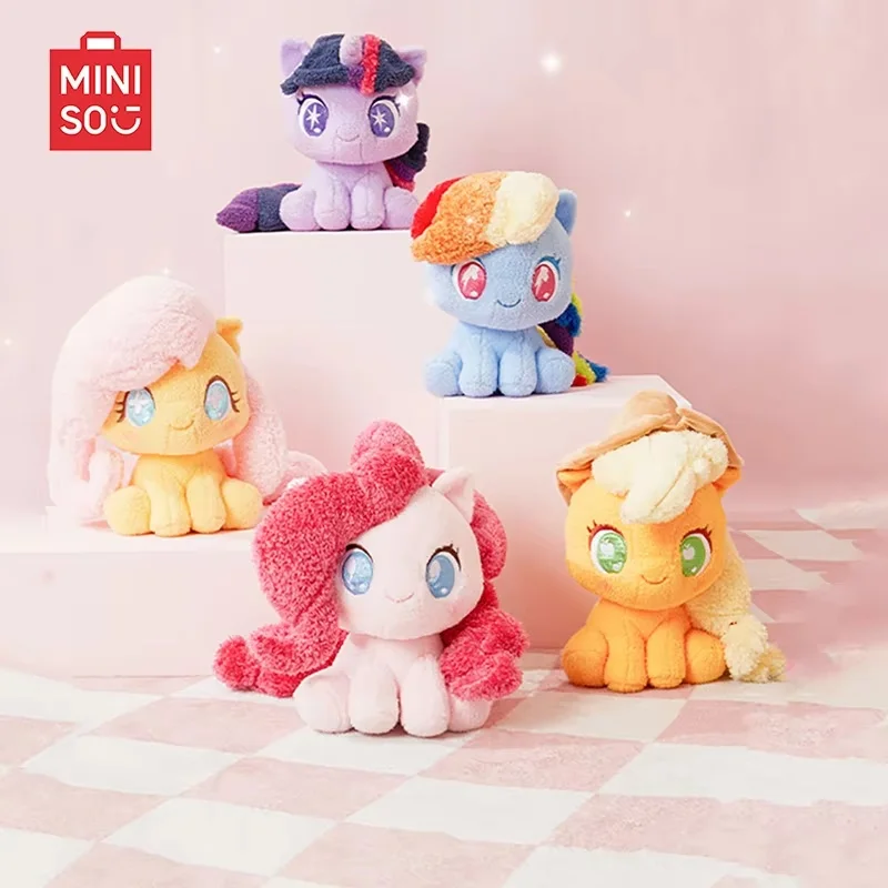 

Новая 35 см Miniso Authentic My Little Pony сидящая кукла игрушка Fluttershy Applejack Twilight Shining Pinkie Pie мягкая подушка в подарок