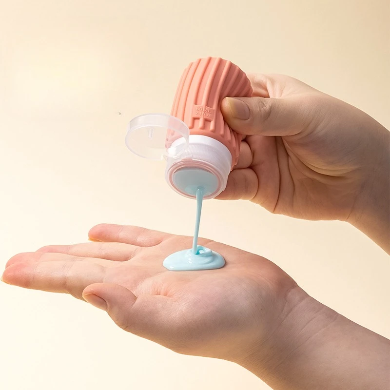 2Pcs Silicone And Plastic Travel Bottle, 60ML+90ML - Refillable, Leak-Proof, Unscented Cosmetic Containers For Lotion, Shower, A