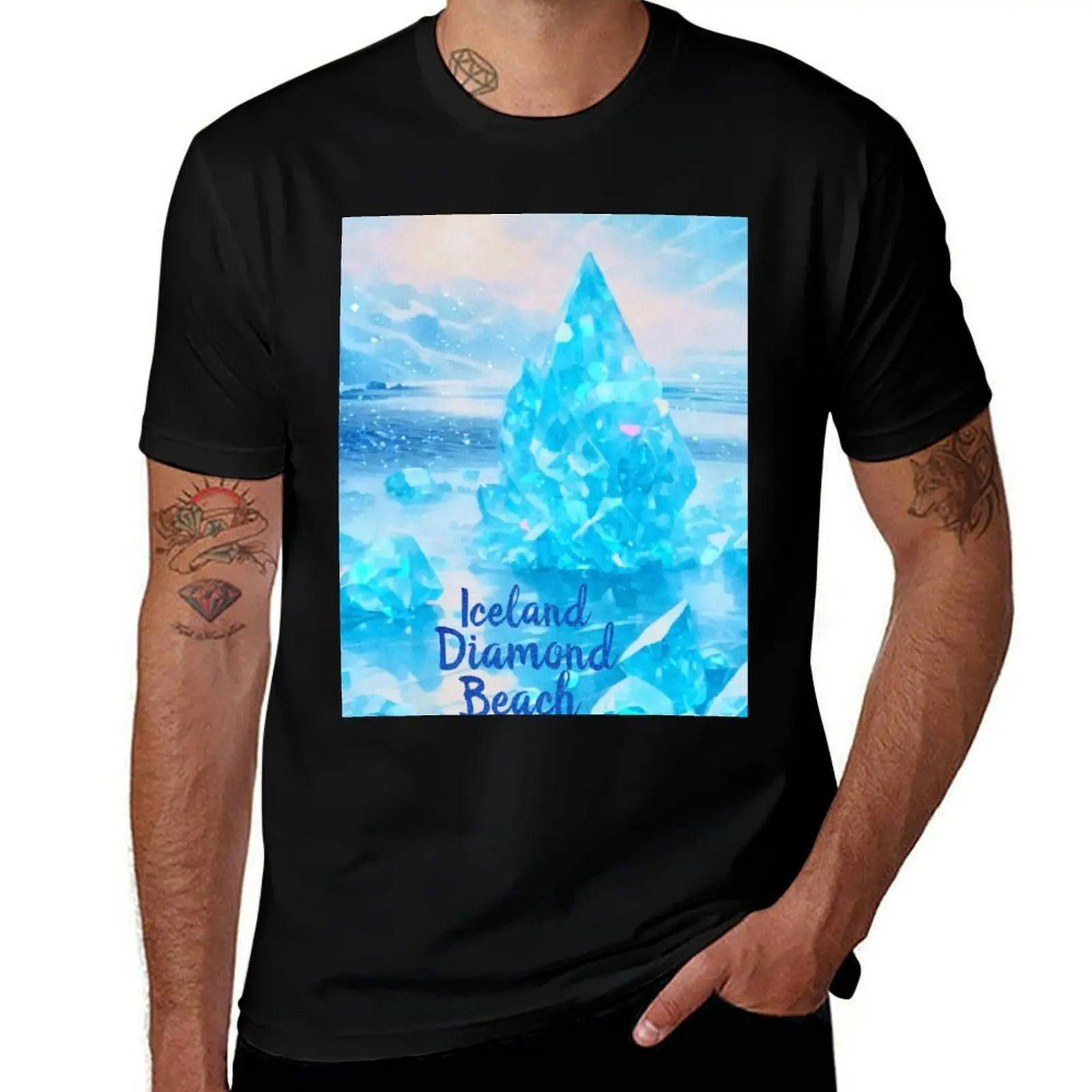 Diamond Beach Iceland (Landscape Edition) T-Shirt Outdoor Sports Lightweight Tee T-Shirt