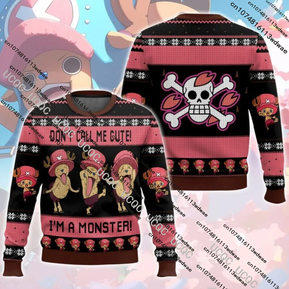 New Anime Autumn & Winter Tony Chopper Mens Ugly Christmas Pullover 3D One Piece Xmas Gift Cosplay Costume Fashion Sweatshirts