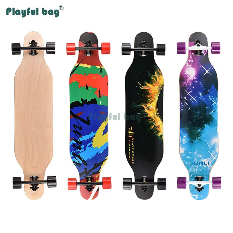 Planche à roulettes en alliage d'aluminium pour adultes, Longboard pour débutants, camion en érable Deck, planche de danse en plein air pour adolescents, Skateboard complet AMB194