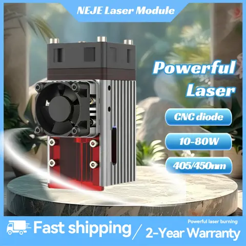 40W80W NEJE A40640 E40 Laser Module Diode High Power 450nm, Air-Assisted Nozzle for CNC Woodworking Engraver & Cutting Tools