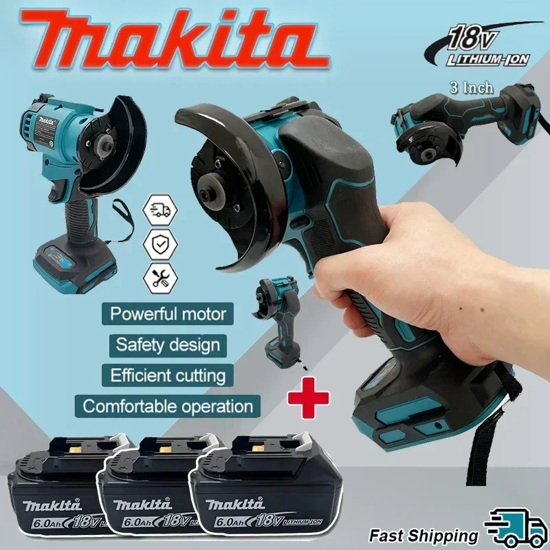 

Аккумуляторная угловая шлифмашина Makita 3 дюйма, мини-угловая шлифмашина, аккумуляторный отрезной инструмент 3 дюйма, электрическая циркулярная пила, электроинструмент