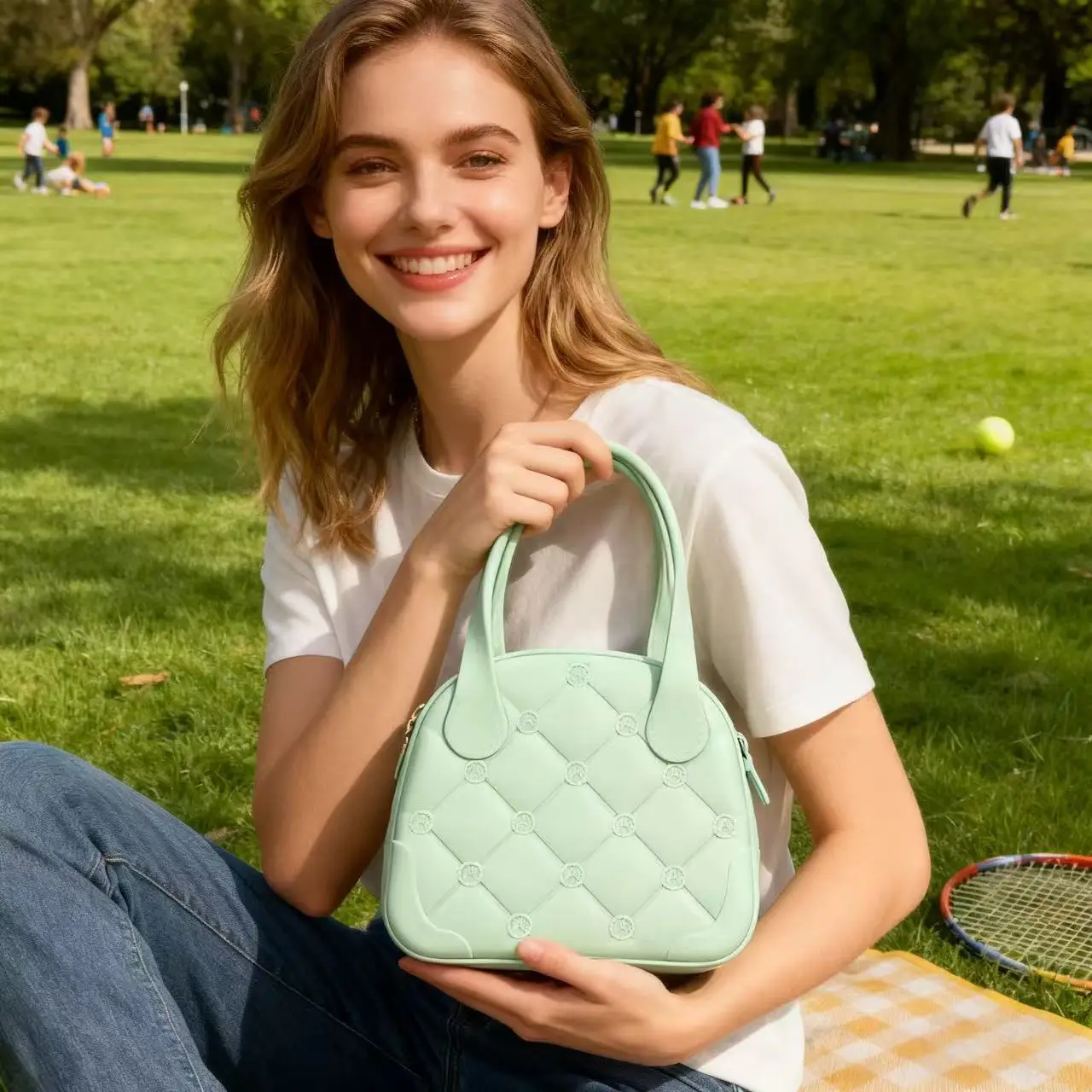 

New 2025 silicone bag, large capacity, versatile casual commuter handbag, cosmetic storage bag