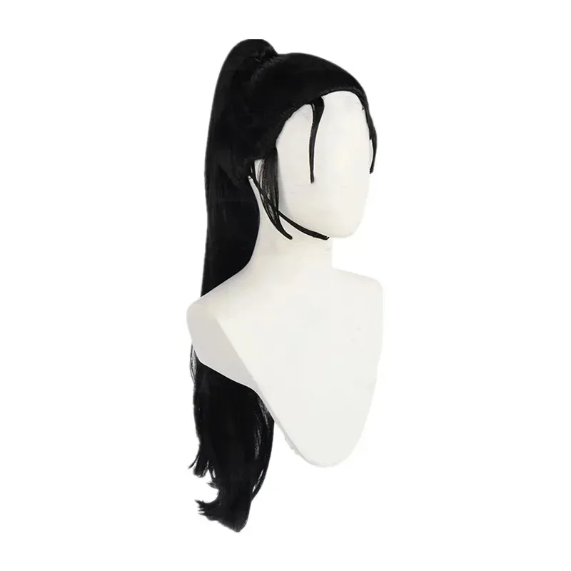 

asdh8@Bear's Den Anime Season 2 Hinatsuru Cosplay Wig Black Ponytail Uzui Tengen Wife Heat Resistant Fiber Hair + Free New 2025C