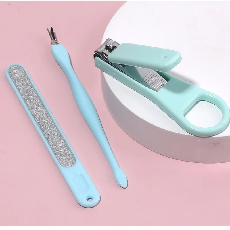 3pcs Nail Clippers Set Dead Skin Fork Nail File Clippers Hand Pedicure Care Portable Nippers Trimmer Pedicure Finger Nail Tool