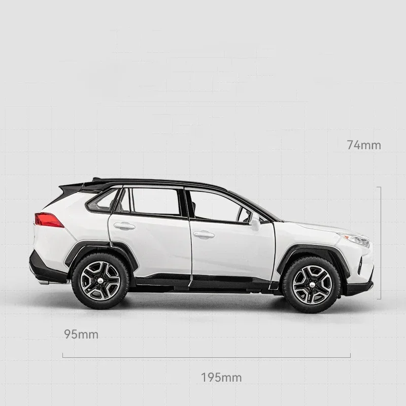 RAV4 SUV سبيكة 1:22 لعبة مصبوبة نموذج سيارة الصوت والضوء التراجع لعبة المقتنيات هدية عيد ميلاد