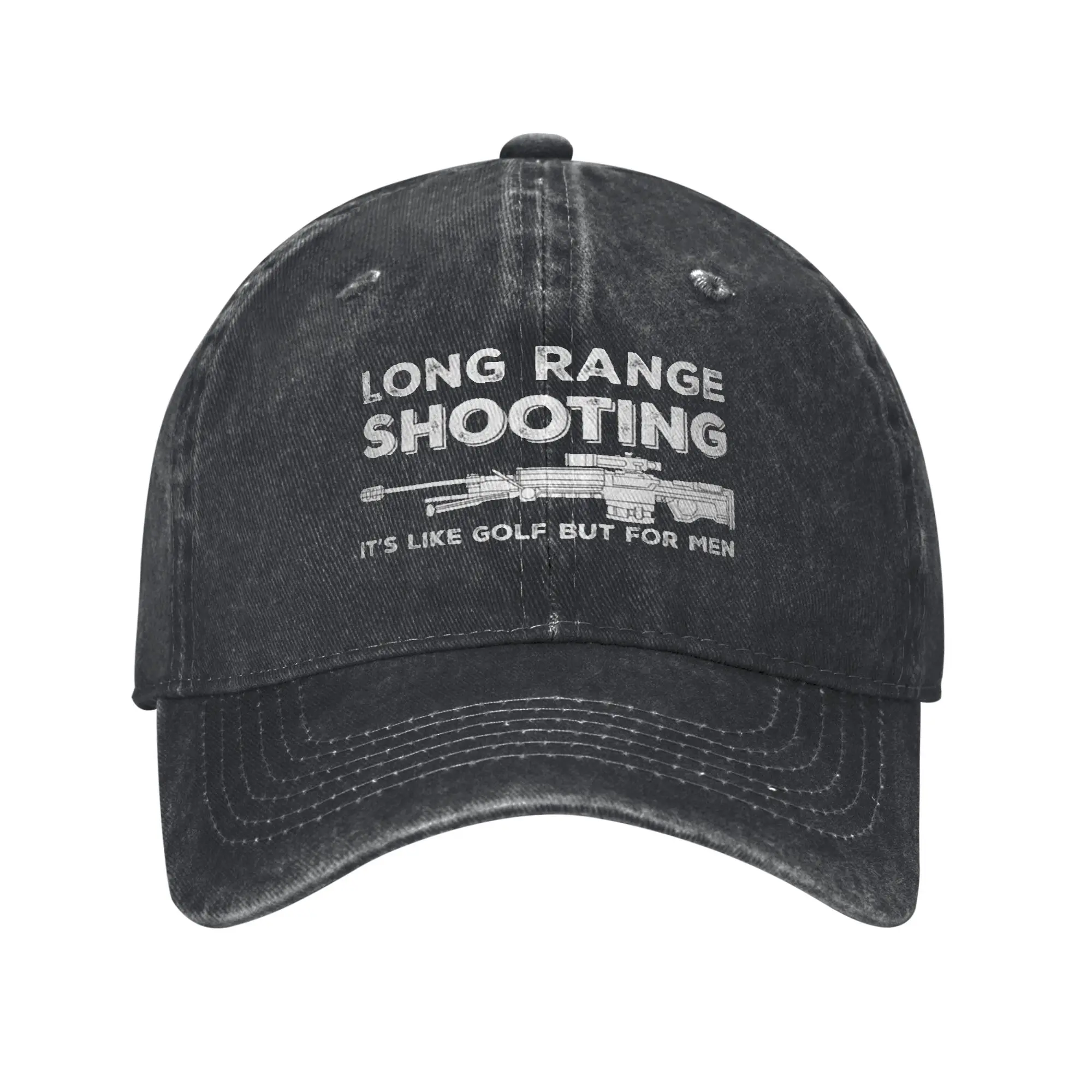 Long Ranges Shooting It's Like Golf But for Men Custom Retro Denim Washed Baseball Caps Women Cowboy Sun Hats Mens Snapback Cap