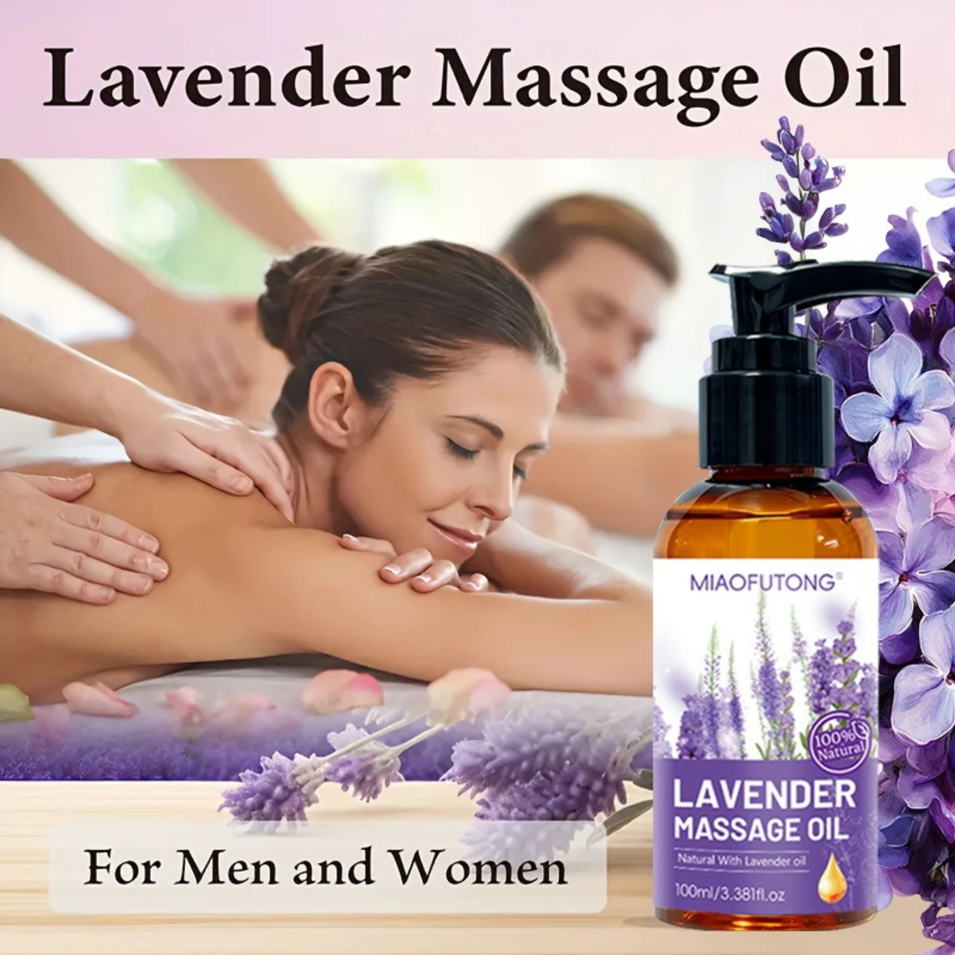 Lavender Massage Oil Moisturizing Hydrating Moisturizing Firming Skin Massage Relaxing Care Essential Oil Skincare