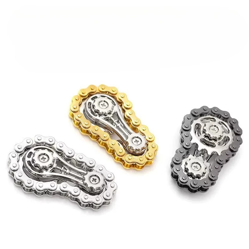 Chaînes engrenage Fidget Spinner Gyroscope pignon du bout des doigts main Spinner chaîne engrenage métal toupie roue engrenage chaîne Gyroscope