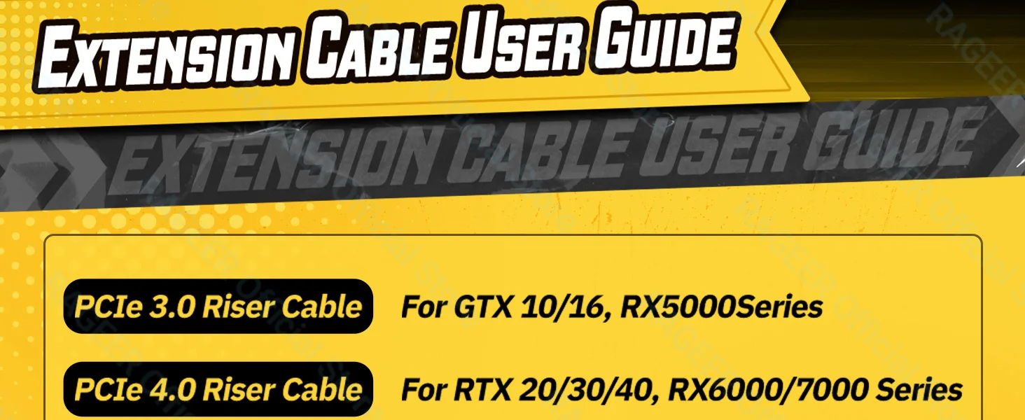 RAGEER PCIe 5.0 Dual Reverse GPU Riser-Kabel 128Gbps 30AWG Doppelt Abgeschirmtes Flachkabel Dual Reverse Verlängerungskabel für ITX-Gehäuse – Detail 2