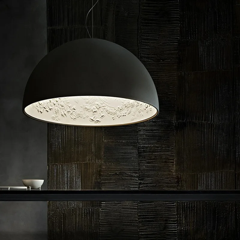 

Modern minimalist restaurant personalized and creative sky garden pendant light Nordic guest room semi-circular resin light