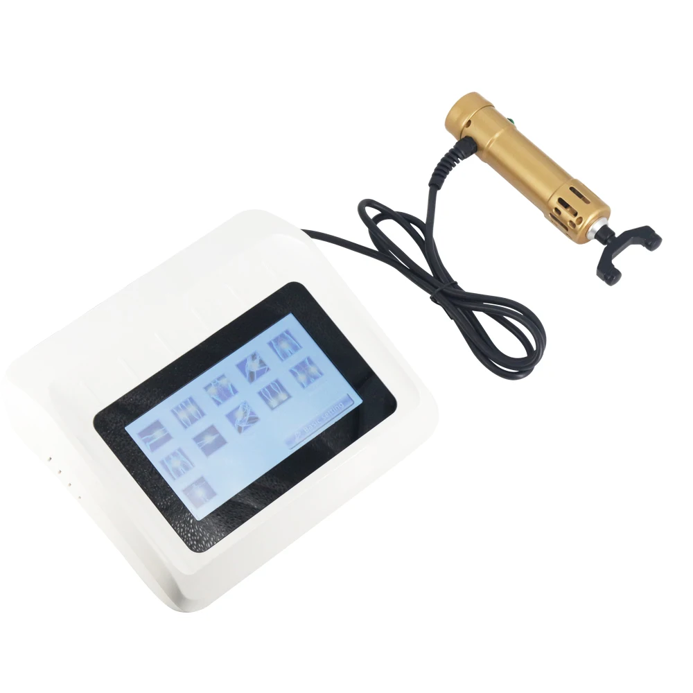 جديد آلة العلاج بالمستخدمين تدليك بندقية شاشة تعمل باللمس صدمة موجة بتقويم العمود الفقري مدلك العضلات لتخفيف الآلام الجسم الاسترخاء أداة