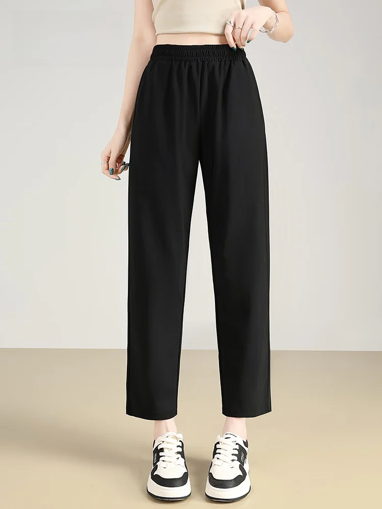 

Женские повседневные брюки прямого кроя с высокой талией, спортивные брюки-харлан для бега, на флисовой подкладке, быстросохнущие