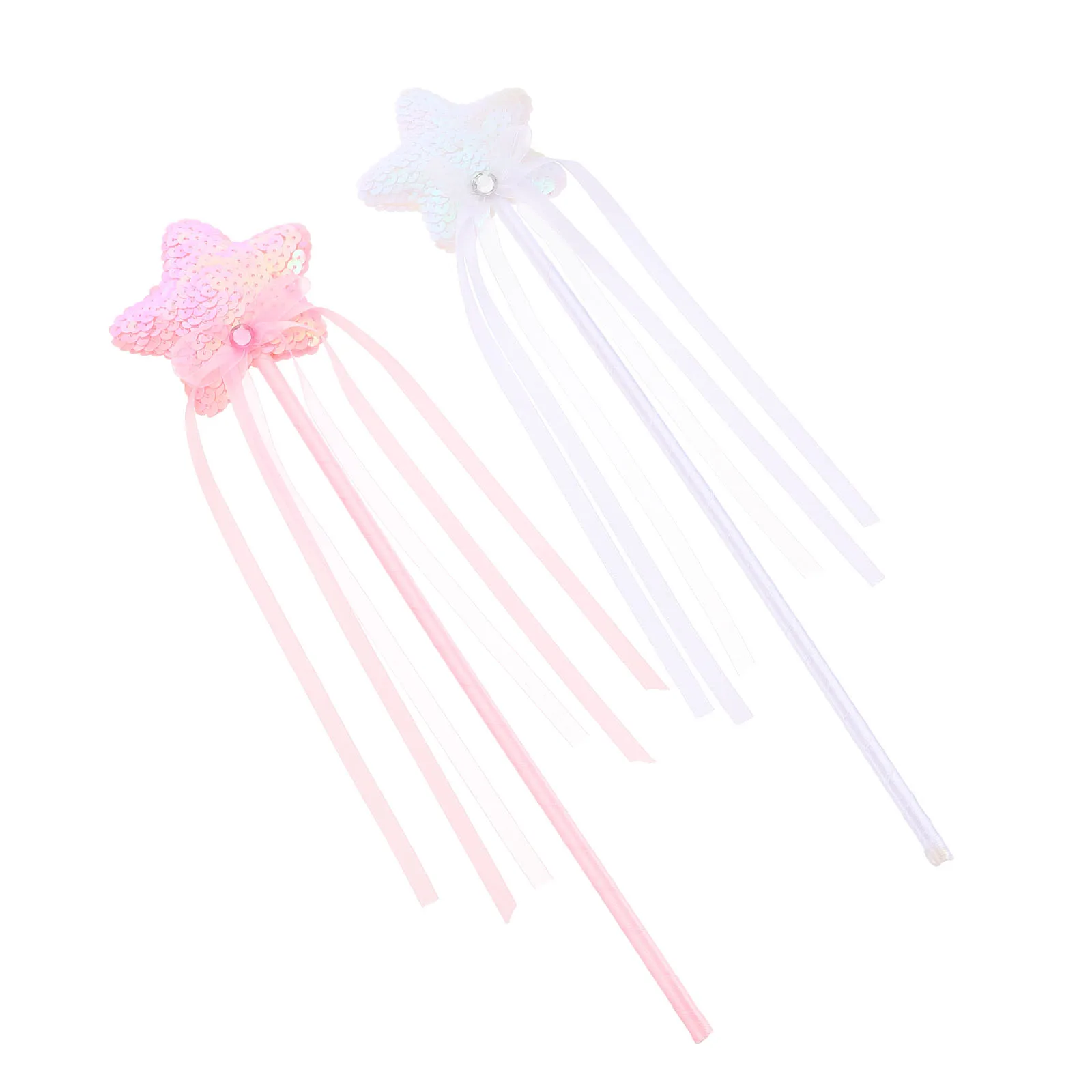 

2pcs Wand Star Shape Fairy Halloween Cosplay White Kids Accessories Plastic Role Play Stage Performance
