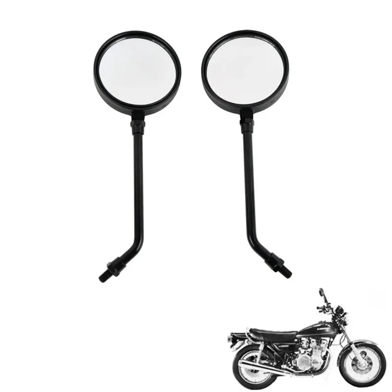 For Kawasaki KZ1000-A1 1977 KZ1000-A2/A2A 1978 ZI A4 KZ900-A4 1973-1980 1976 1977 Moto Black Round Rear View Mirrors