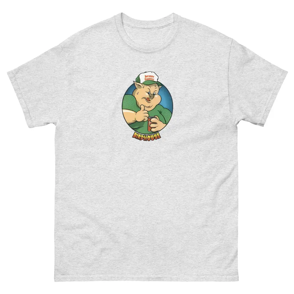 Birdhouse skateboards beaver hunter pig retro skateboarding T-shirt High Quality 100%Cotton Short Sleeve