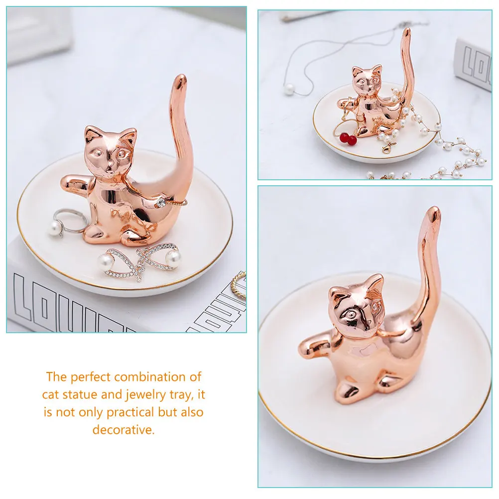 

Ceramic Holder Jewelry Tray Elegant Decorative Ring Dish Organizer Home Decor Trinket Stand Jewelry Storage