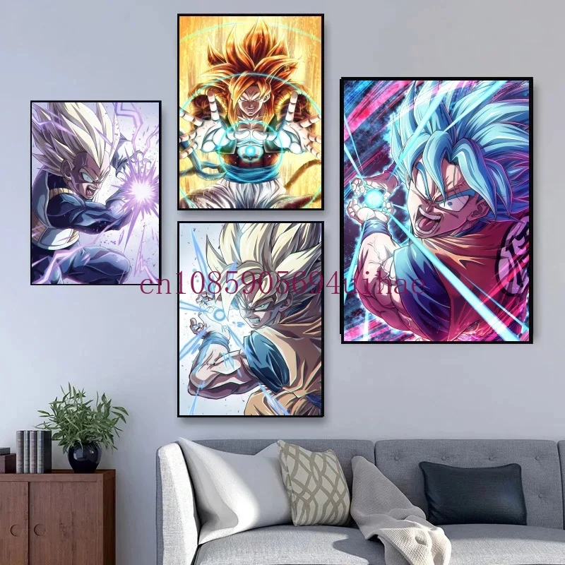 Japan Anime Dragon Ball Canvas Print Picture Goku Gogeta Poster Wall Art Prints Child Room Decoration Living Room Home Decor