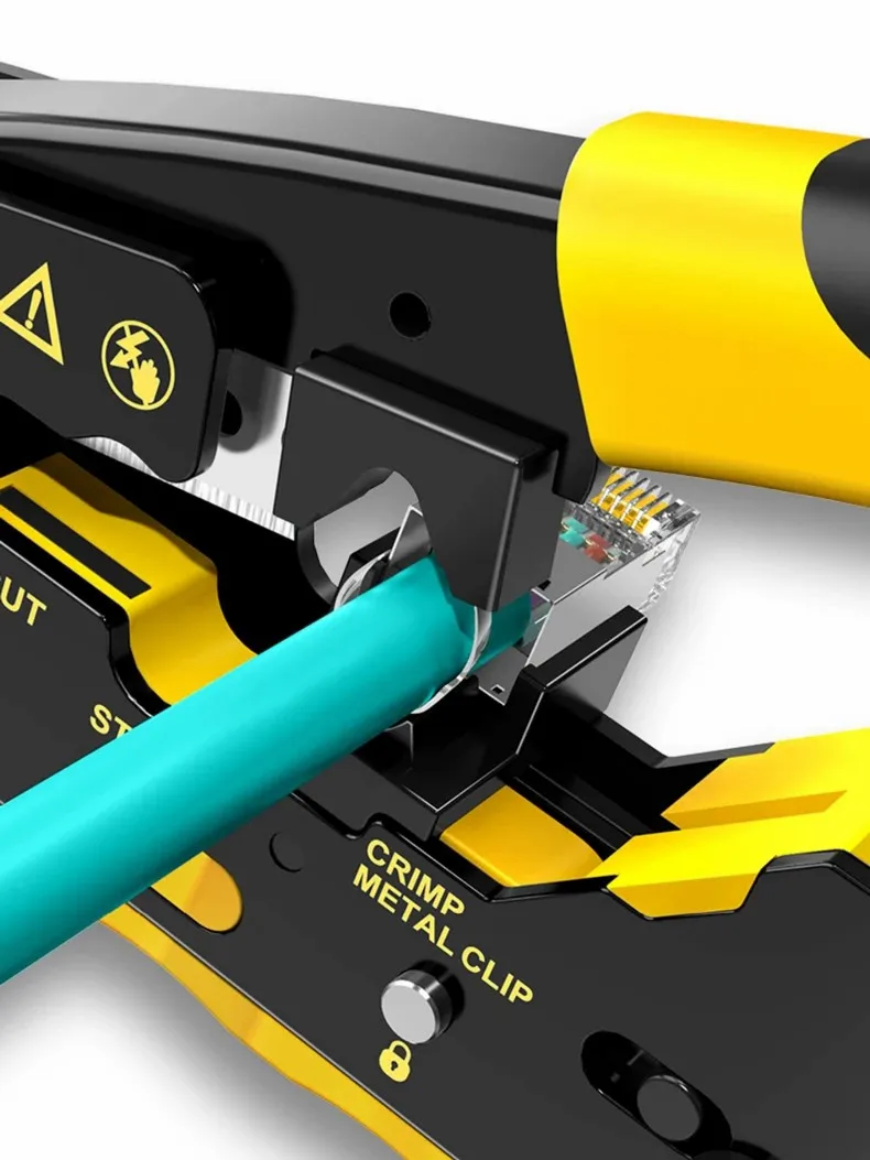 Imagem -05 - Zoerax Ethernet Crimping Tool Wire Cutter Crimper para Cat7 Cat6a Cat6 Cat5e Pass Through Conectores Rj45