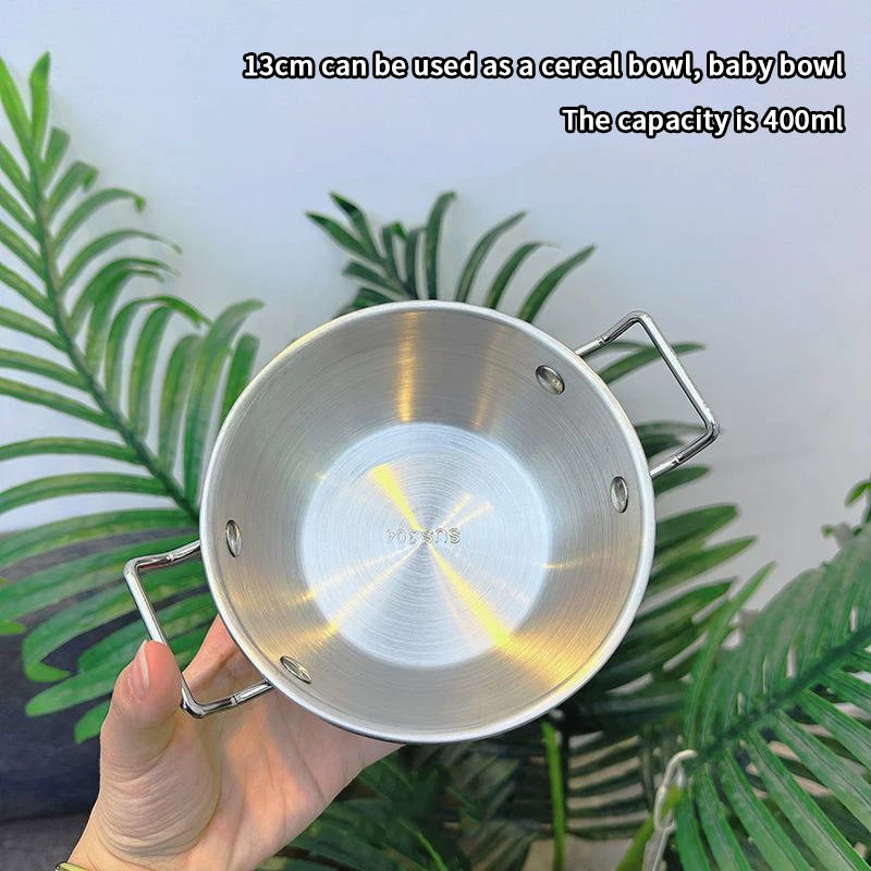 وعاء نمط الطهي الكوري من سولو آيتم؛ كوب نبيذ الأرز من الفولاذ المقاوم للصدأ يدوم طويلاً؛ طبق الوجبات الخفيفة ذات المقبض المزدوج؛ وعاء رامين فوري