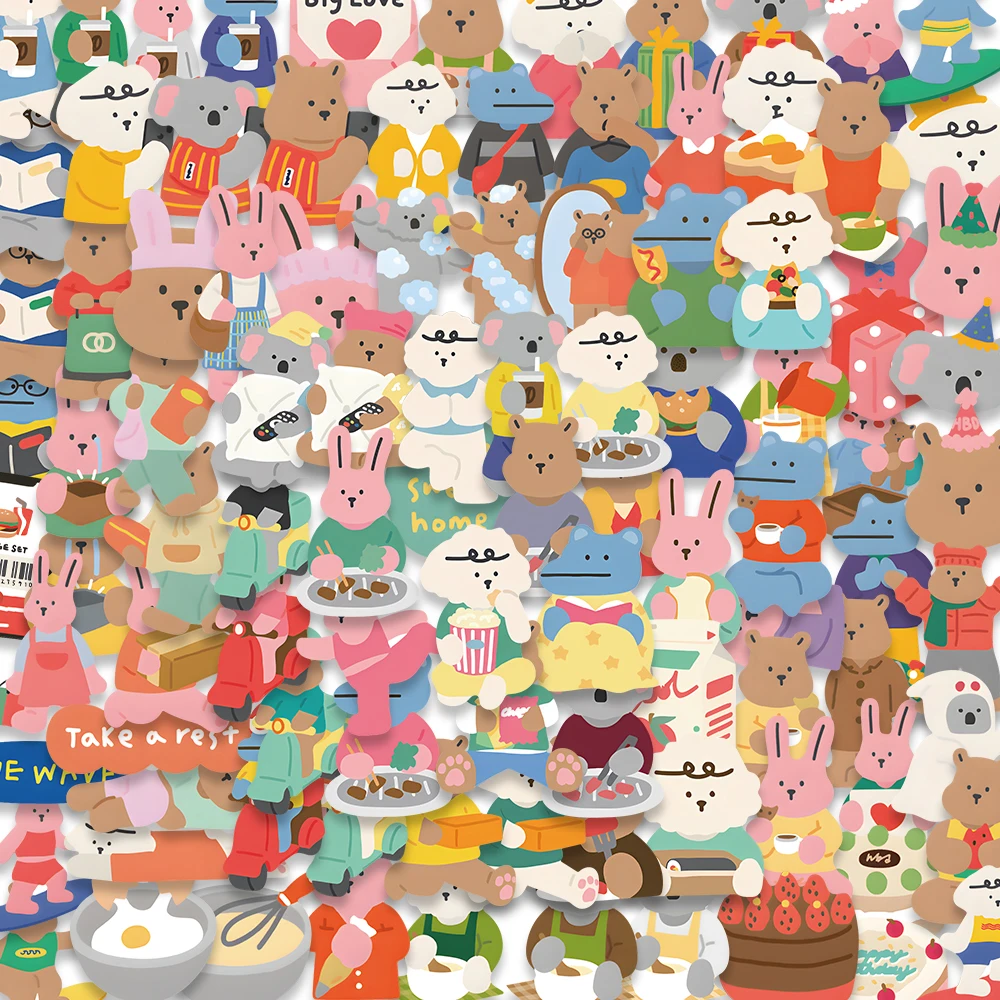 50PCS Cute Cartoon Dailylike Creative Stickers Graffiti Decals Decoration DIY Notebook Phone Suitcase Fridge Guitar Sticker Toys