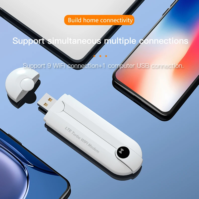 TIANJIE UF911 USB Modem With 4G LTE Wi-Fi Hotspot,Featuring High-Gain Dual Antenna Supporting 150Mbps Speeds,Micro SIM Card Slot