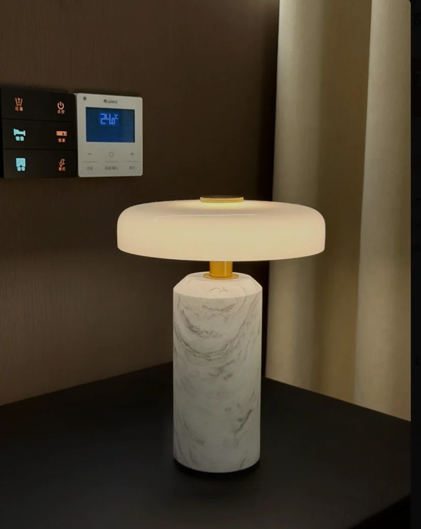 Rechargeable Marble Desk Lamp Creative Bedroom Study Living Room Decoration Touch Light
