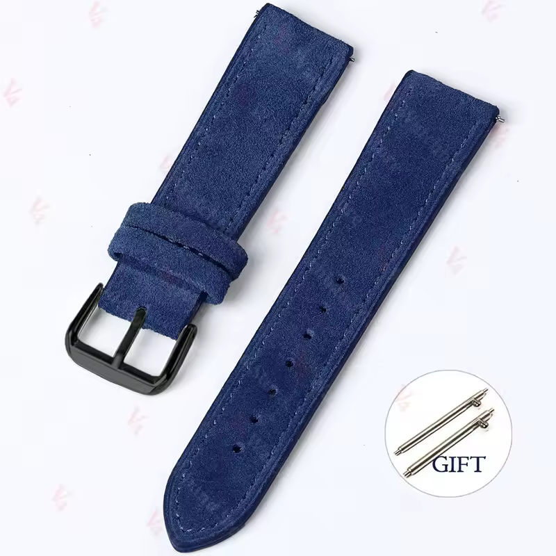 18mm 19mm 20mm 22mm Vintage Suede Cowhide Watch Strap Handmade Watch Band Gray Brown Green Quick Release Bracelet for Men Women - Image 9