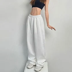 White Baggy Sweatpants Women Hippie Y2K Korean Style Jogger Sports Pants High Waist Harajuku Oversize Straight Wide Leg Trousers