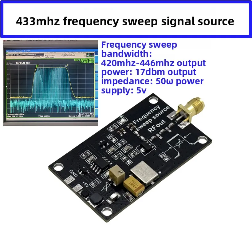 433MHz RF Sweep Signal Generator Module Frequency Sweep Source with 420MHz–446MHz Sweep Bandwidth