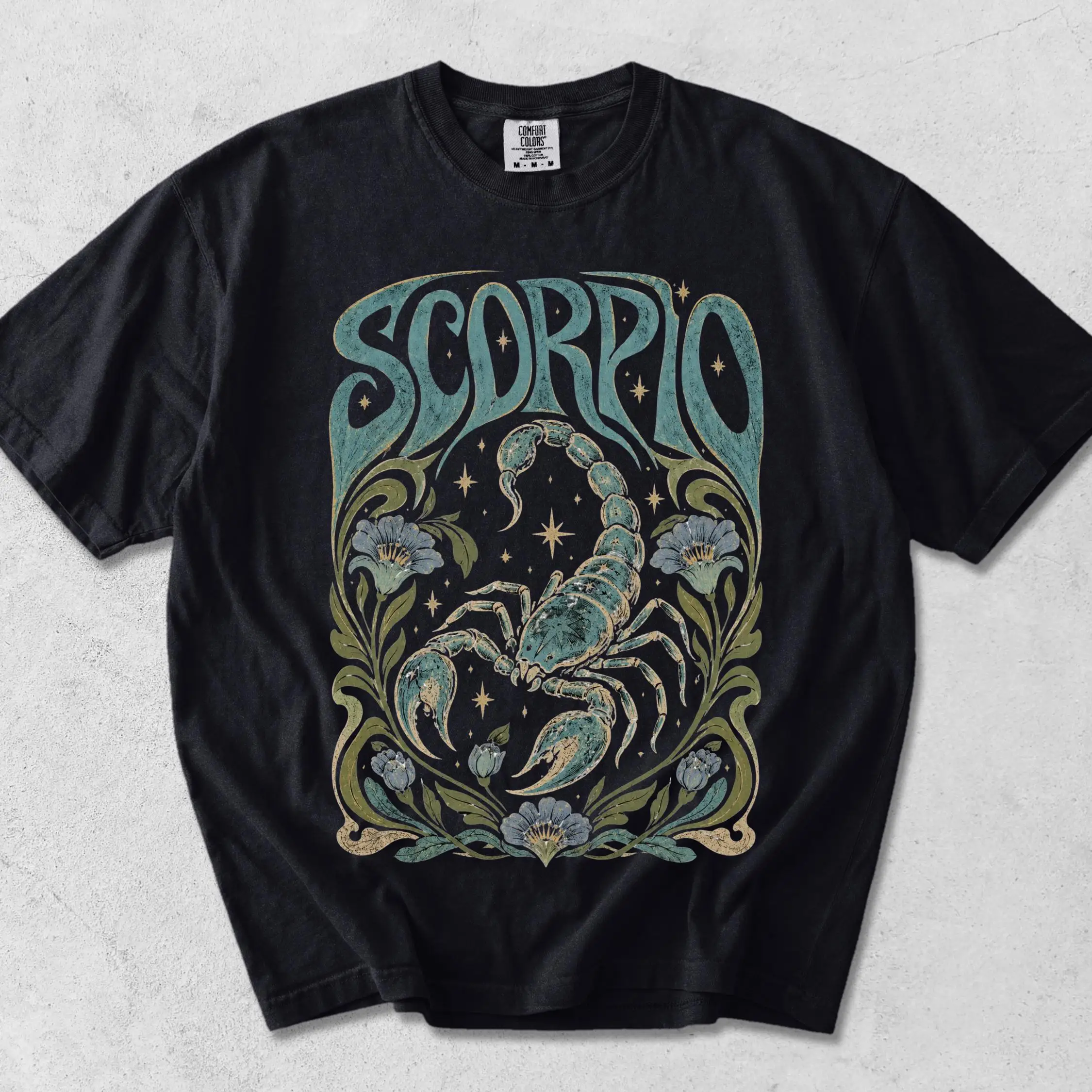 Scorpio Zodiac Shirt, October November Birthday Tee, Water Sign Astrology Shirt, Vintage Celestial Scorpion Graphic Tee T-shirt