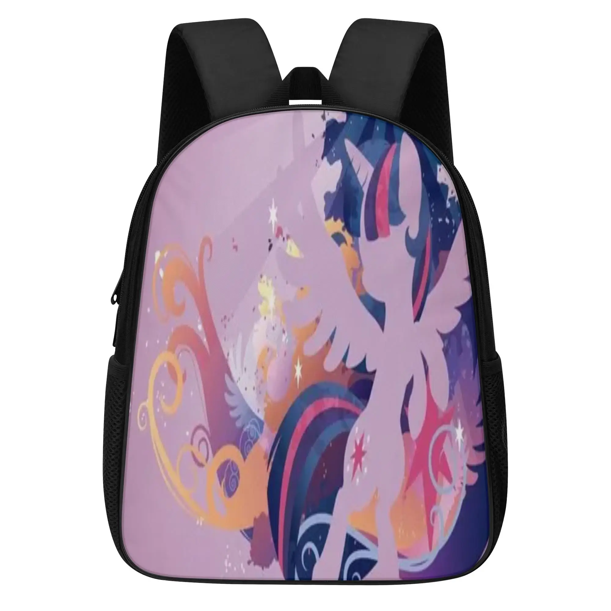 Cute Pony Schoolbag para Meninas, Padrão De Animação, Impressão 3D, Mochila De Viagem, Presente De Aniversário Infantil, Personalizado, 14"