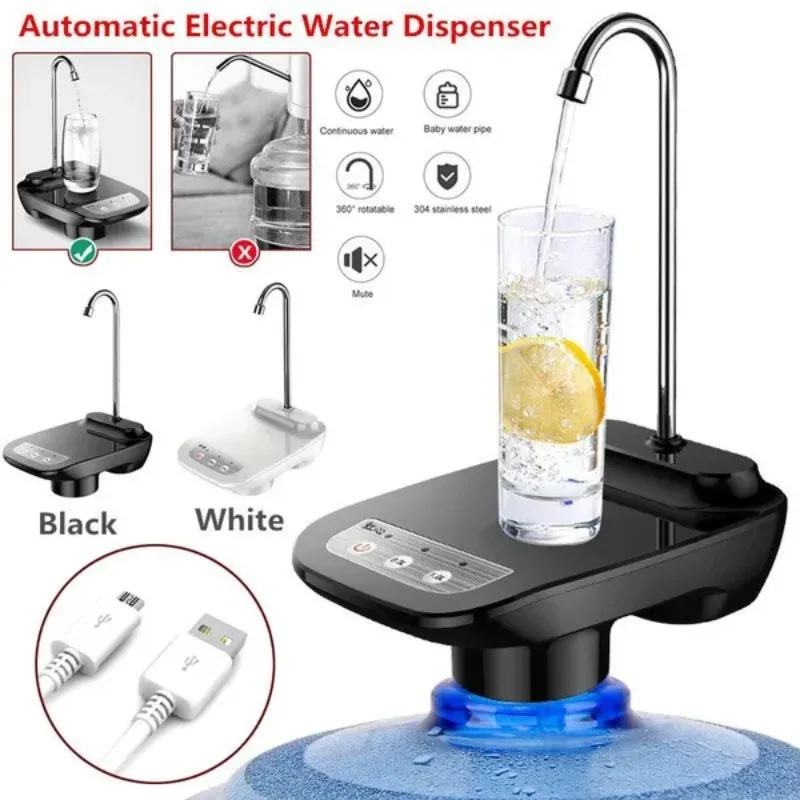 자동 물 디펜서 USB 충전 전기 물 펌프 터치 컨트롤, 휴대용 물 디펜서 음료 디펜서, 주방 사무실 