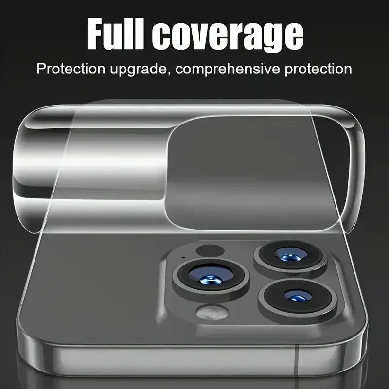 2 قطعة فيلم هيدروجيل خلفي آيفون 16 برو 16e 15 14 13 12 11 Plus Mini X XR XS Max طبقة حماية ناعمة آيفون 17 برو ماكس الهواء