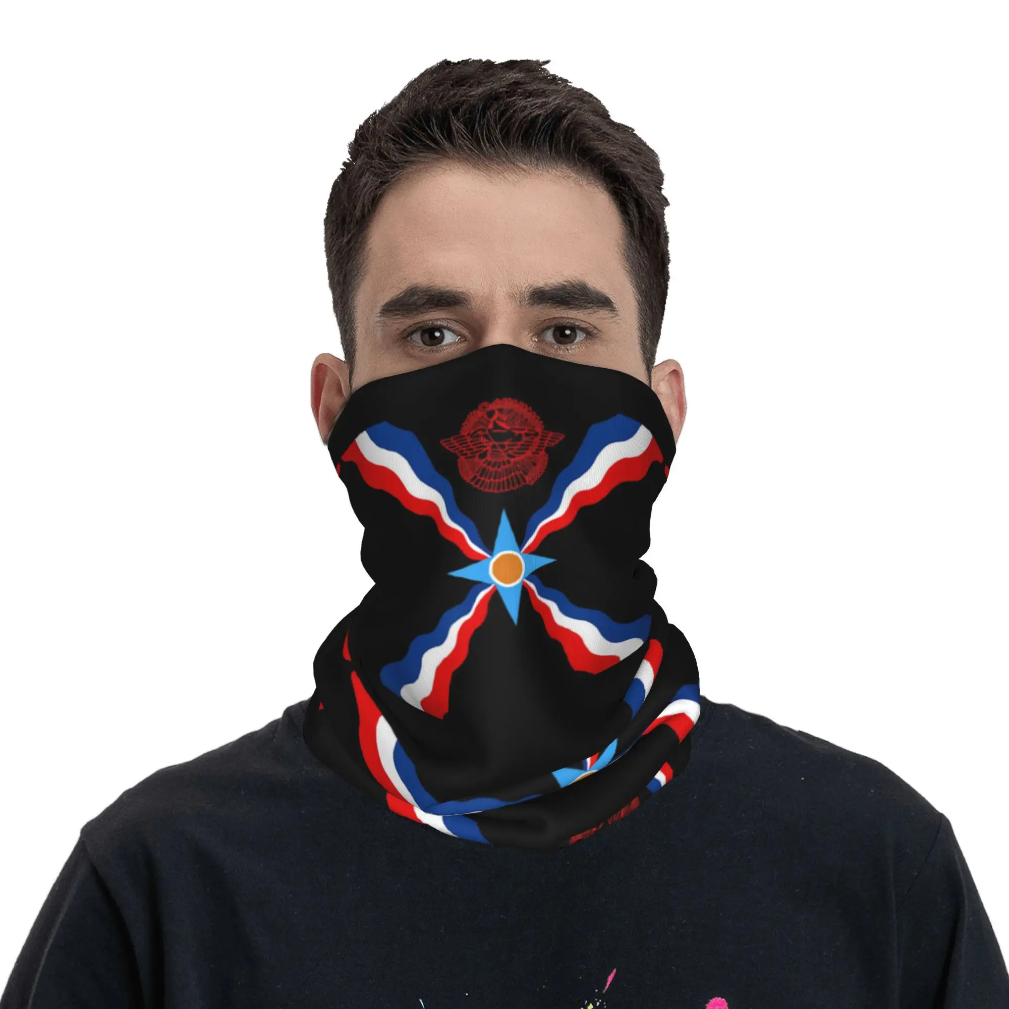 Пользовательский сирийский флаг Suryoyo с логотипом, бандана, утеплитель для шеи, для женщин и мужчин, Сирия, зимний лыжный походный шарф, гетры, арамейская атририя, чехол для лица