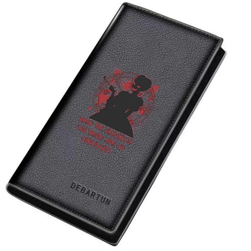 Smiley silhouette lady smokes circle  Men's Long Wallets Business Stylish Printing Design Casual Use Christmas Valentine's Fathe