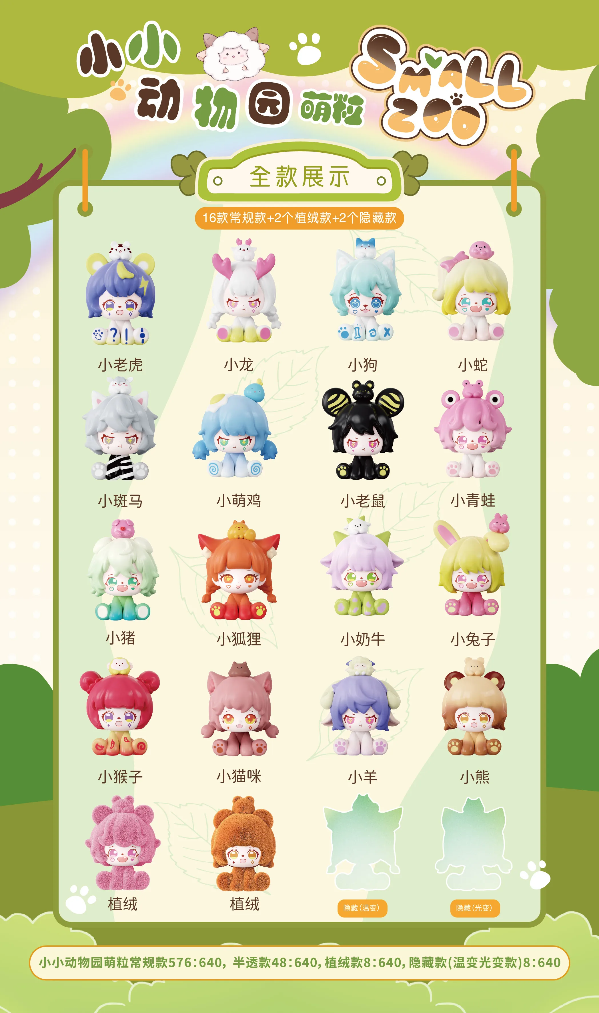 صندوق أعمى مكتبي لطيف ولطيف مصنوع يدويًا من سلسلة حديقة الحيوان الصغيرة الأصلية من مانشاو