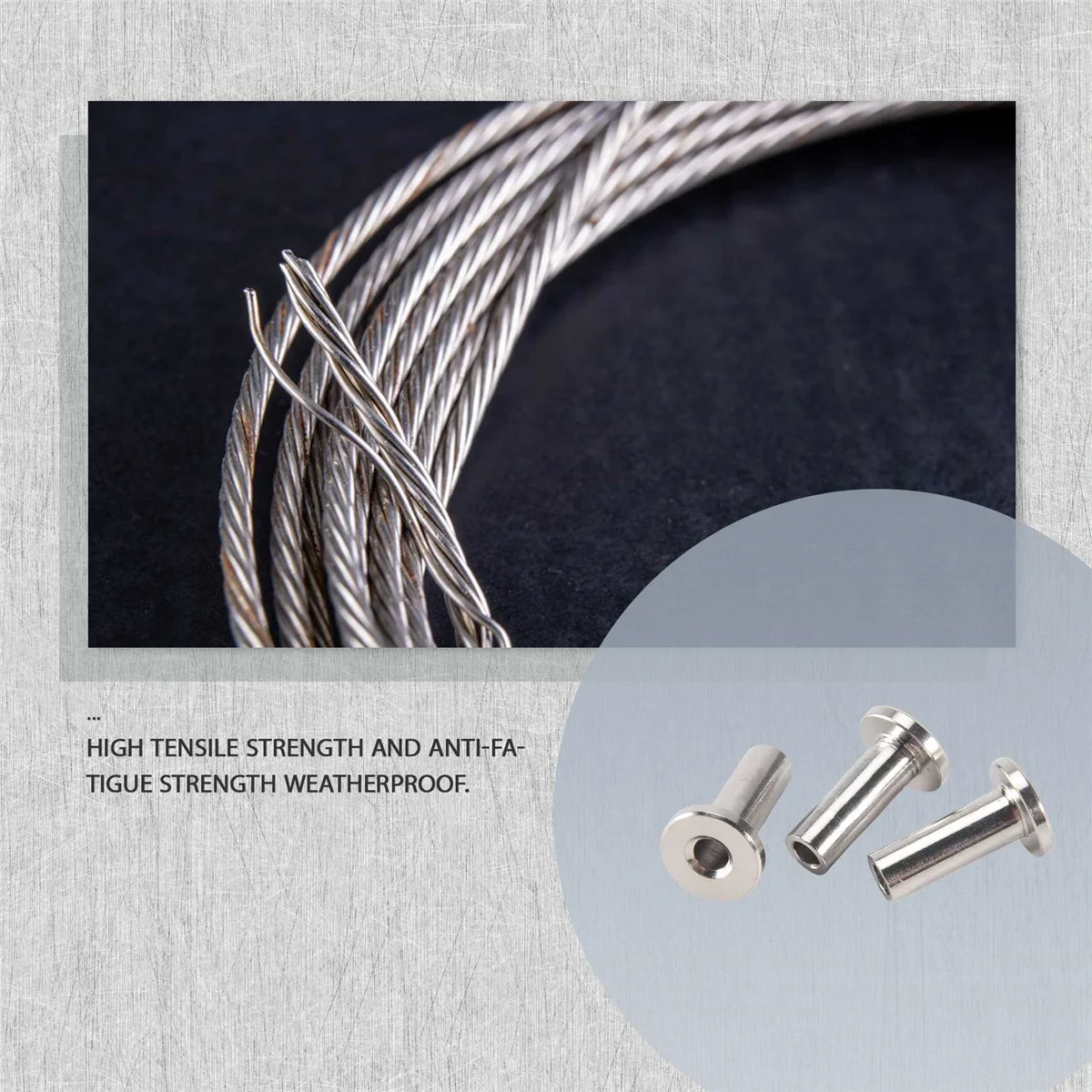 Imagem -03 - Mangas Protetoras Grommet Kit Trilhos de Cabo Mangas Protetoras Faça Você Mesmo Balaustrada Wire Rope T316 20 Pcs Aço Inoxidável