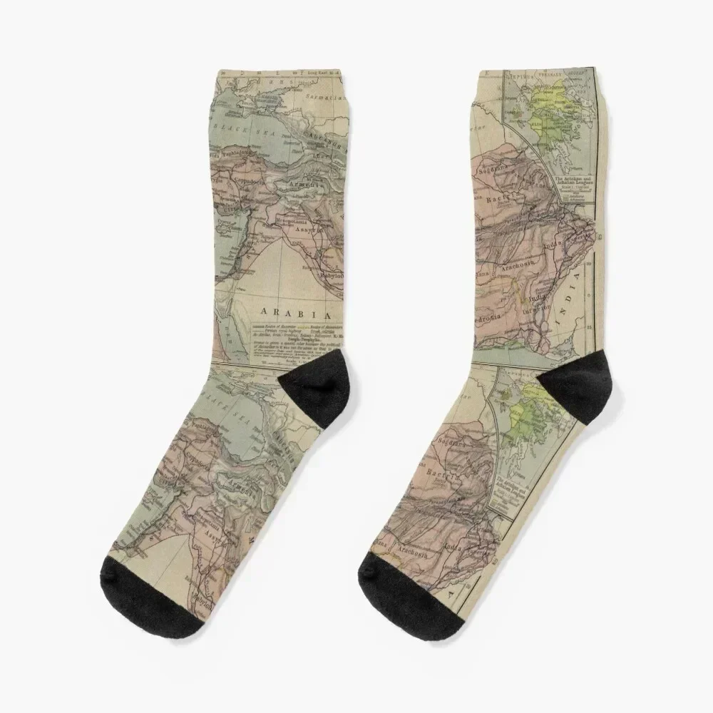 

Map of Macedonion Empire Middle East Plan of Tyre from 332 BC Socks Stockings man Christmas heated Sports Socks Women Men's