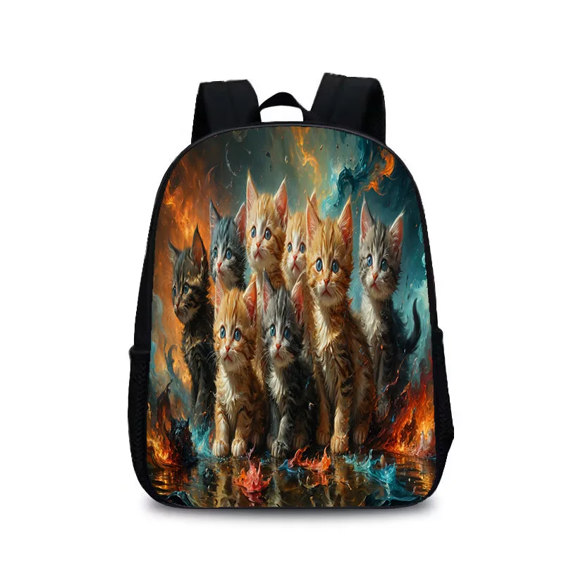 New Fun Cat for Primary and Secondary School Students, 35cm Backpack, First To Sixth Grades