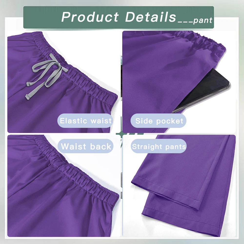 Salopette de dentiste unisexe, uniformes d'infirmière médicale pour femmes et hommes, ensemble de fraises de chirurgie d'hôpital, poches à manches courtes, vêtements de travail pour médecin