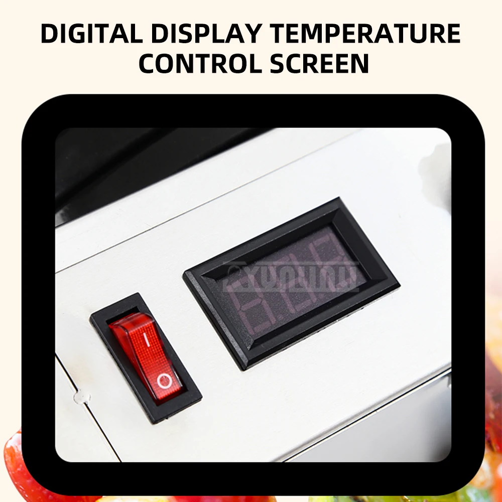 الأكشاك طباخ التدفئة الكهربائية التجارية الزعرور المغلفة بالسكر على آلة عصا معدات الوجبات الخفيفة الصينية التقليدية الرقمية