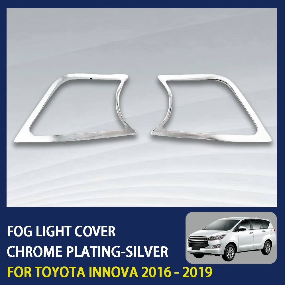 

2 Pcs ABS Chrome Car Fog Light Cover For Toyota Innova 2016 2017 2018 2019 2020 Silver,Black Car Exterior Component Decoration
